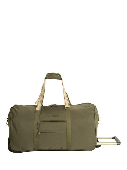 Joules Epwell Trolley Duffle Bag, 50L, Pink, Khaki Green