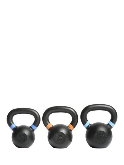 Northern Gym Equipment Cast Iron Kettlebell Set, 8kg, 10kg, 12kg, Black, Black