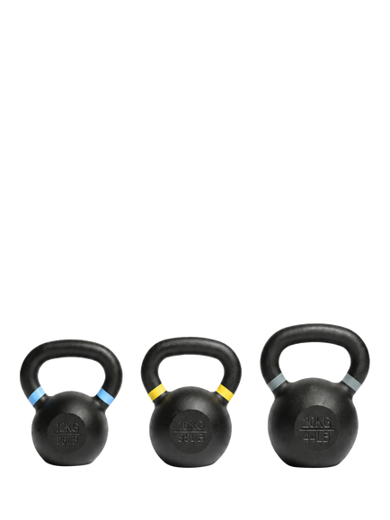 Northern Gym Equipment Cast Iron Kettlebell Set, 12kg, 16kg, 20kg, Black, Black
