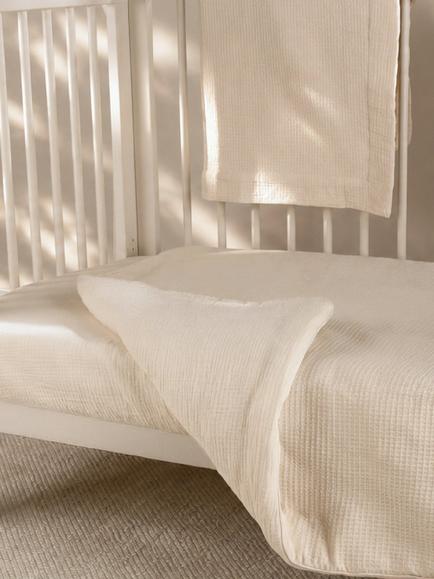 CuddleCo 4-Piece Cotbed Bedding Set, Cashmere Waffle - view 2, Cashmere Waffle
