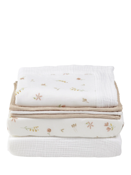 CuddleCo Universal Crib/Co-Sleeper Bedding Set, Cashmere Meadow, Cashmere Meadow