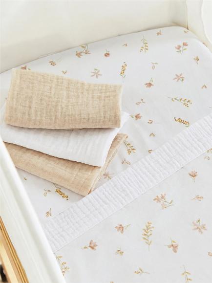 CuddleCo Universal Crib/Co-Sleeper Bedding Set, Cashmere Meadow - view 2, Cashmere Meadow