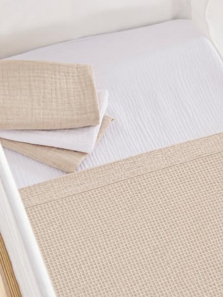 CuddleCo Universal Crib/Co-Sleeper Bedding Set, Cashmere Waffle - view 2, Cashmere Waffle