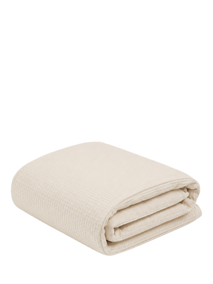 CuddleCo Reversible Cotbed Quilt, 3.5 Tog, Cashmere Waffle, Cashmere Waffle