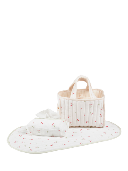 CuddleCo Nappy Caddy Set, Ditsy Cherry, Ditsy Cherry