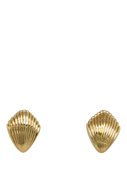 Pre-loved 9ct Yellow Gold Shell Clip-On Stud Earrings, Dated Edinburgh 1998, Yellow Gold