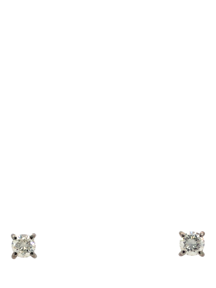 Pre-loved 18ct White Gold Single Stone Diamond Stud Earrings, White Gold