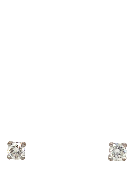 Pre-loved 18ct Yellow and White Gold Single Stone Diamond Stud Earrings, Yellow Gold/White Gold