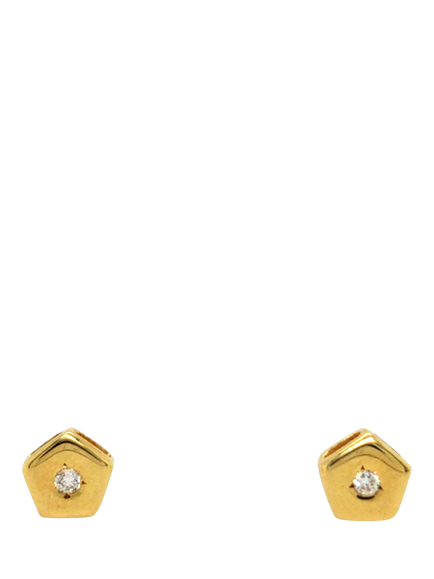 Pre-loved 18ct Yellow Gold Single Stone Diamond Stud Earrings, Yellow Gold
