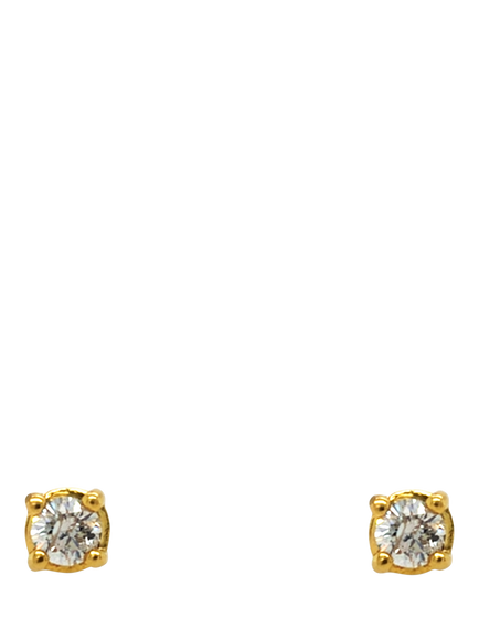 Pre-loved 18ct Yellow Gold Single Stone Diamond Claw-Set Stud Earrings, Yellow Gold