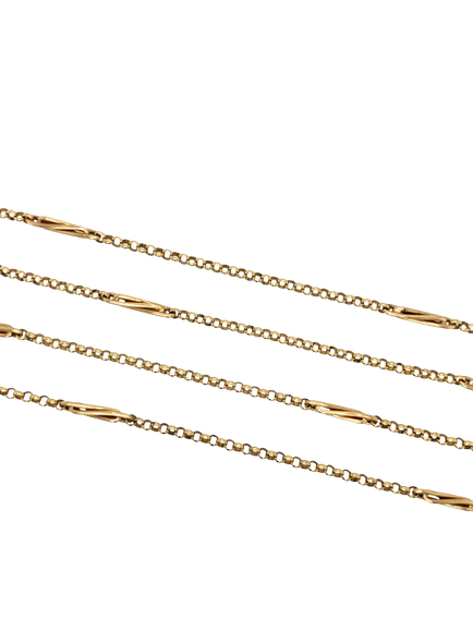 Pre-loved 9ct Yellow Gold Round and Long Link Chain Necklace, Dated Birmingham 1993 - view 2, Yellow Gold
