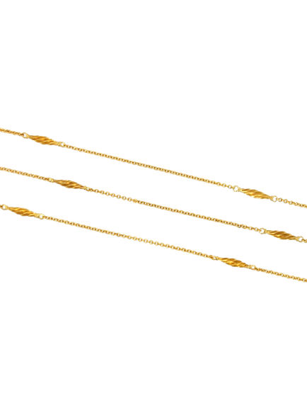 Pre-loved 9ct Yellow Gold Trace Link Chain Necklace - view 2, Yellow Gold