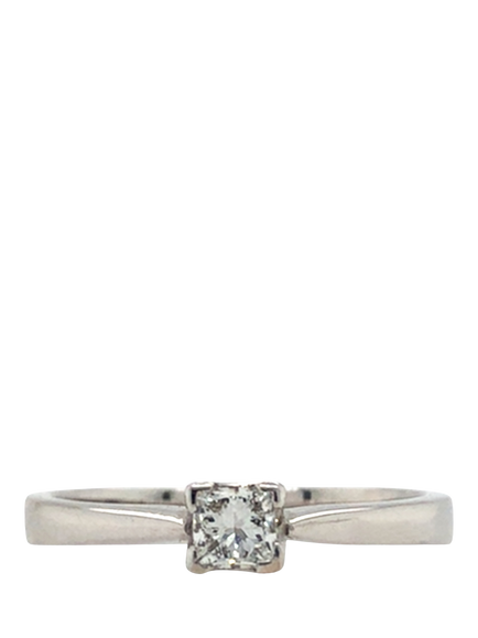 Pre-loved 18ct White Gold Single Stone Princess Diamond Ring, L 1/2, White Gold