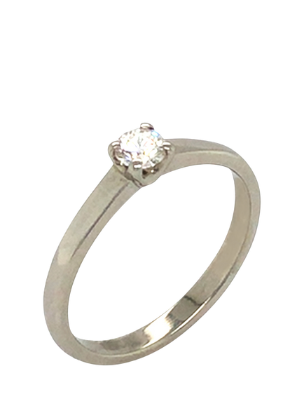 Pre-loved Platinum Single Stone Claw-Set Diamond Ring, L, Platinum