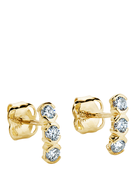 Created Brilliance 9ct Gold Lab Grown Diamond Kiss Stud Earrings, Yellow Gold