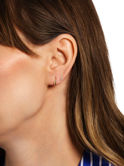 Created Brilliance 9ct Gold Lab Grown Diamond Kiss Stud Earrings - view 2, Yellow Gold