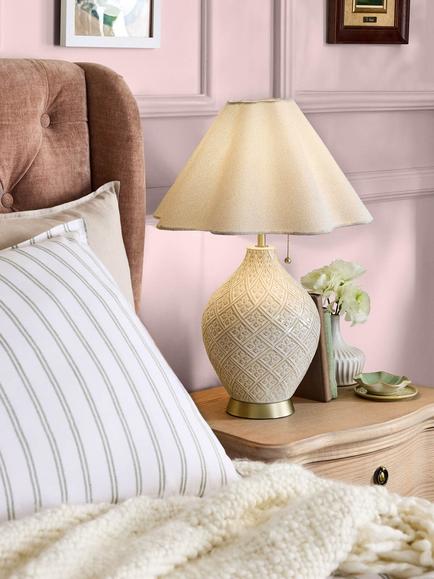 Laura Ashley Mr Jones Table Lamp, Cream - view 2, Cream