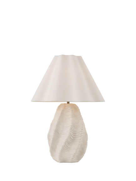 Laura Ashley Strata Ceramic Table Lamp, Ivory, White