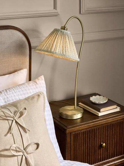 Laura Ashley Willowbrook Pleat Shade Table Lamp, Antique Brass - view 2, Brass