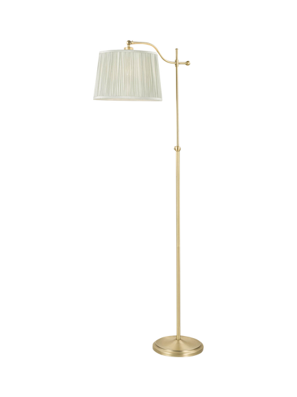 Laura Ashley Hemsley Floor Lamp, Antique Brass/Sage Green, Brass