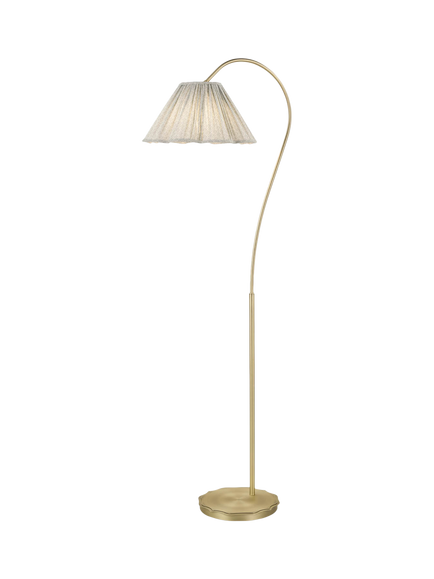 Laura Ashley Willowbrook Pleat Shade Floor Lamp, Antique Brass, Brass