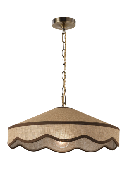 Laura Ashley Buckenham Woven Rattan Pendant Ceiling Light, Brown, Brown