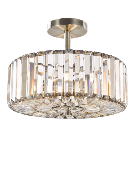 Laura Ashley Fernhurst 3 Bulb Semi Flush Ceiling Light, Champagne Gold, Champagne