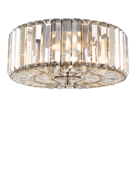 Laura Ashley Fernhurst Large 3 Bulb Flush Ceiling Light, Champagne Gold, Champagne