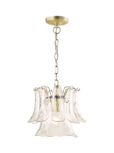 Laura Ashley Curved Glass Pendant Ceiling Light, Clear, Clear