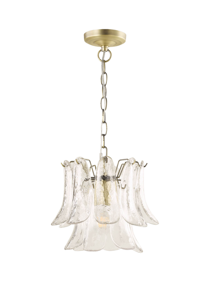 Laura Ashley Curved Glass Pendant Ceiling Light, Clear - view 2, Clear