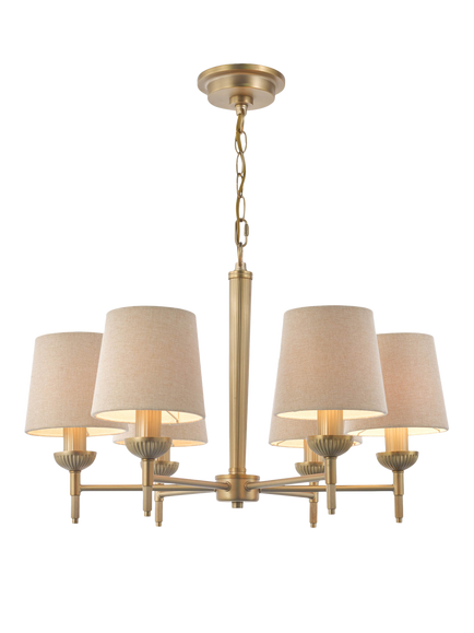 Laura Ashley Sullivan 6 Arm Pendant Ceiling Light, Champagne, Champagne