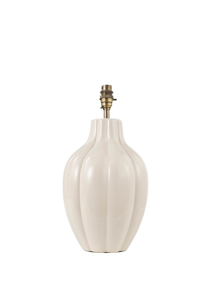 Laura Ashley Scallop Ceramic Table Lamp Base, Cream, Cream