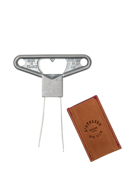 L'Atelier du Vin Bilame Craft Corkscrew & Leather Case, Clear