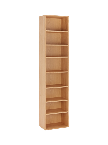John Lewis OUTLET Abacus Narrow 7 Shelf Bookcase, FSC-Certified, (Oak Veneer), Like New, Oak