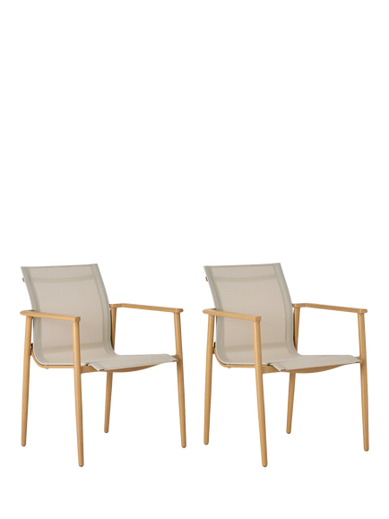 John Lewis OUTLET Sahara Garden Dining Armchair, Set of 2, Like New, Mocha, Latte