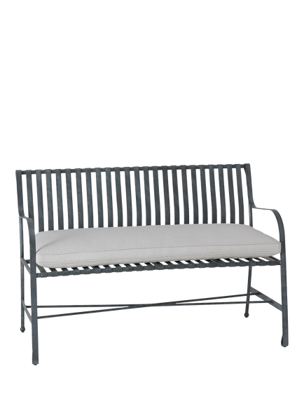John Lewis OUTLET Ribbon 2-Seater Metal Garden Bench, Like New, Grey, Grey