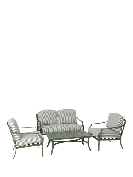 John Lewis OUTLET Marlow Aluminium 4 Seater Garden Lounge Set, Like New, Green, 