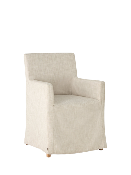 John Lewis OUTLET Edith Loose Cover Carver Chair, Like New, Natural, Salice 4095 - Dusty