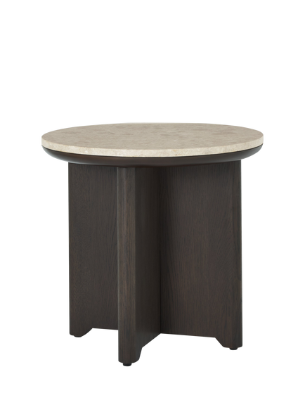 John Lewis OUTLET Ritz Marble Side Table, Like New, Brown, Dark Brown