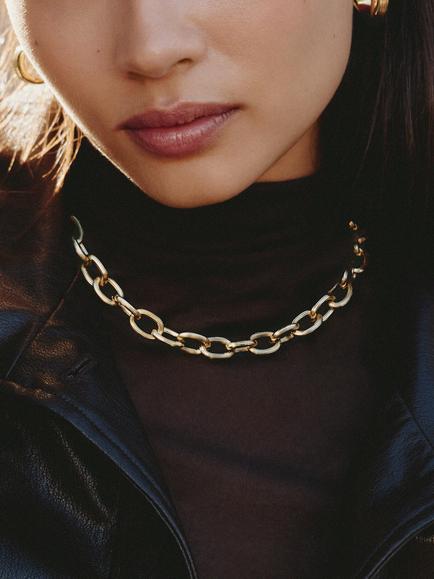 EDBLAD Wildern Link Chain Necklace, Gold - view 2, Gold