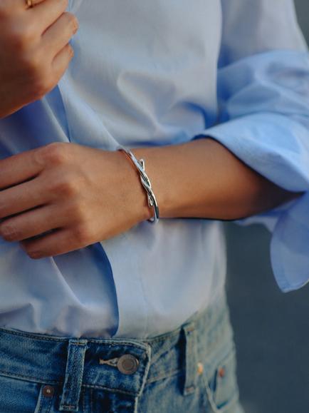 EDBLAD Novel Knot Cuff Bangle, Steel - view 2, Steel