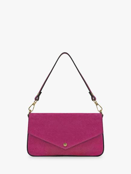 Apatchy London Munro Suede Shoulder Bag, Hot Pink, Hot Pink
