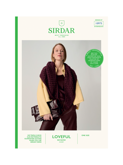 Sirdar 10973 Canopy Shawl Knitting Pattern, Multi