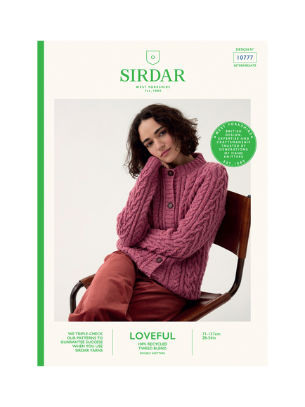 Sirdar Classic Cable Knit Cardigan Knitting Pattern Book, Multi