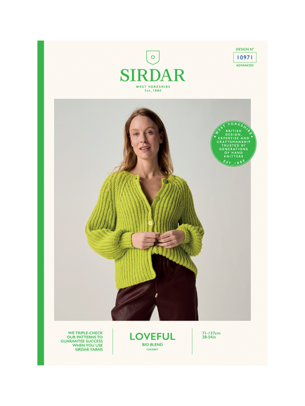 Sirdar 10971 Cultivate Rib Cardigan Knitting Pattern, Multi