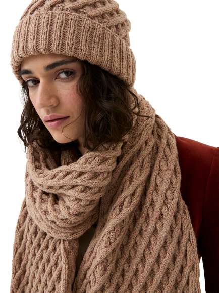 Sirdar 10787 Lattice Scarf and Hat Knitting Pattern - view 2, Multi
