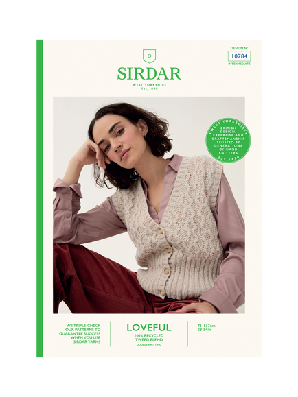 Sirdar 10784 Moss Stitch Vest Knitting Pattern, Multi