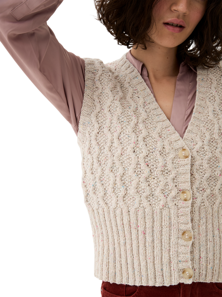 Sirdar 10784 Moss Stitch Vest Knitting Pattern - view 2, Multi