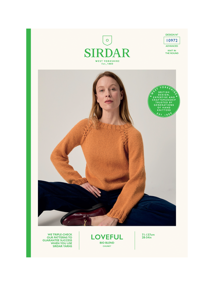 Sirdar 10972 Propagate Raglan Sweater Knitting Pattern, Multi