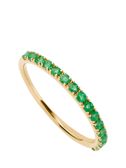 Missoma Fine Half Emerald Eternity Ring, Gold/Green, Gold/Green